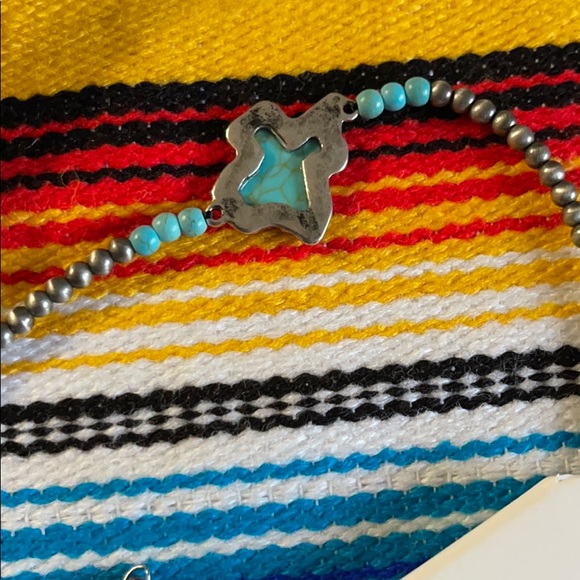 NWT Turquoise and Silver Texas choker Navajo Pearl - Picture 4 of 4